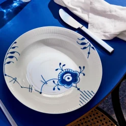 Blå Mega Riflet|Dybe Tallerkener*Royal Copenhagen Blå Mega Riflet dyb tallerken, 27 cm