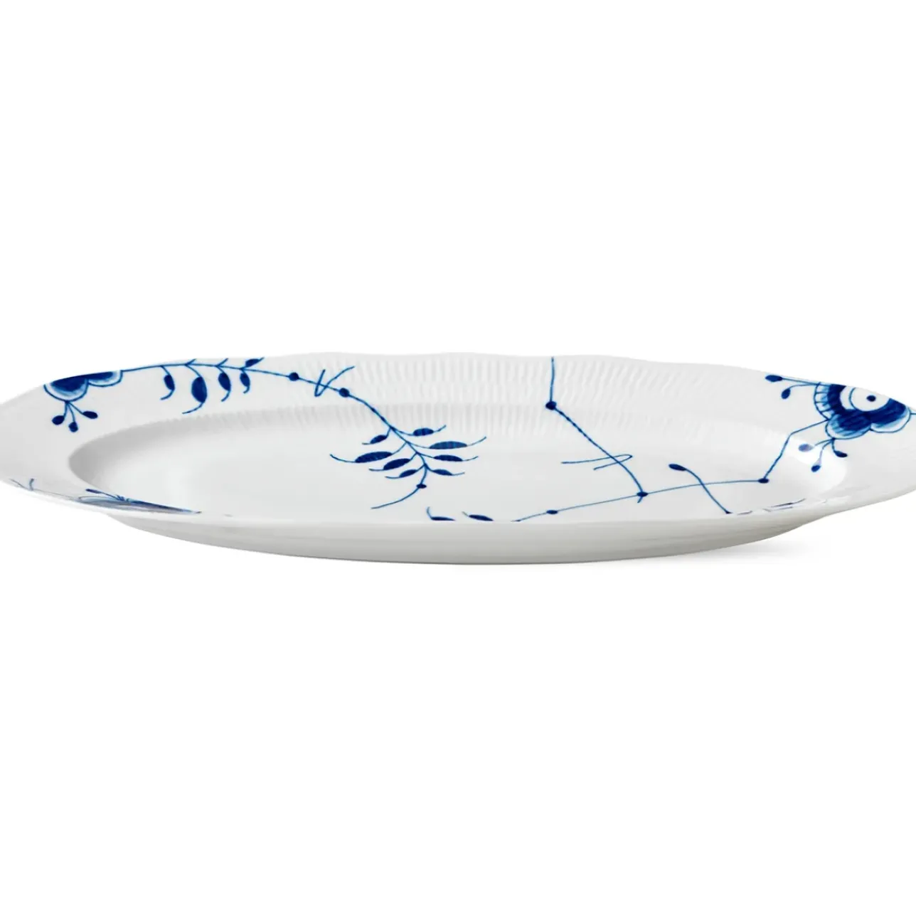 Blå Mega Riflet|Fade*Royal Copenhagen Blå Mega Riflet fad, 60 cm