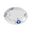 Blå Mega Riflet|Ovale Tallerkener*Royal Copenhagen Blå Mega Riflet fad, 28 cm