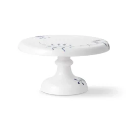 Blå Mega Riflet|Kageopsats*Royal Copenhagen Blå Mega Riflet fad på fod, 23 cm
