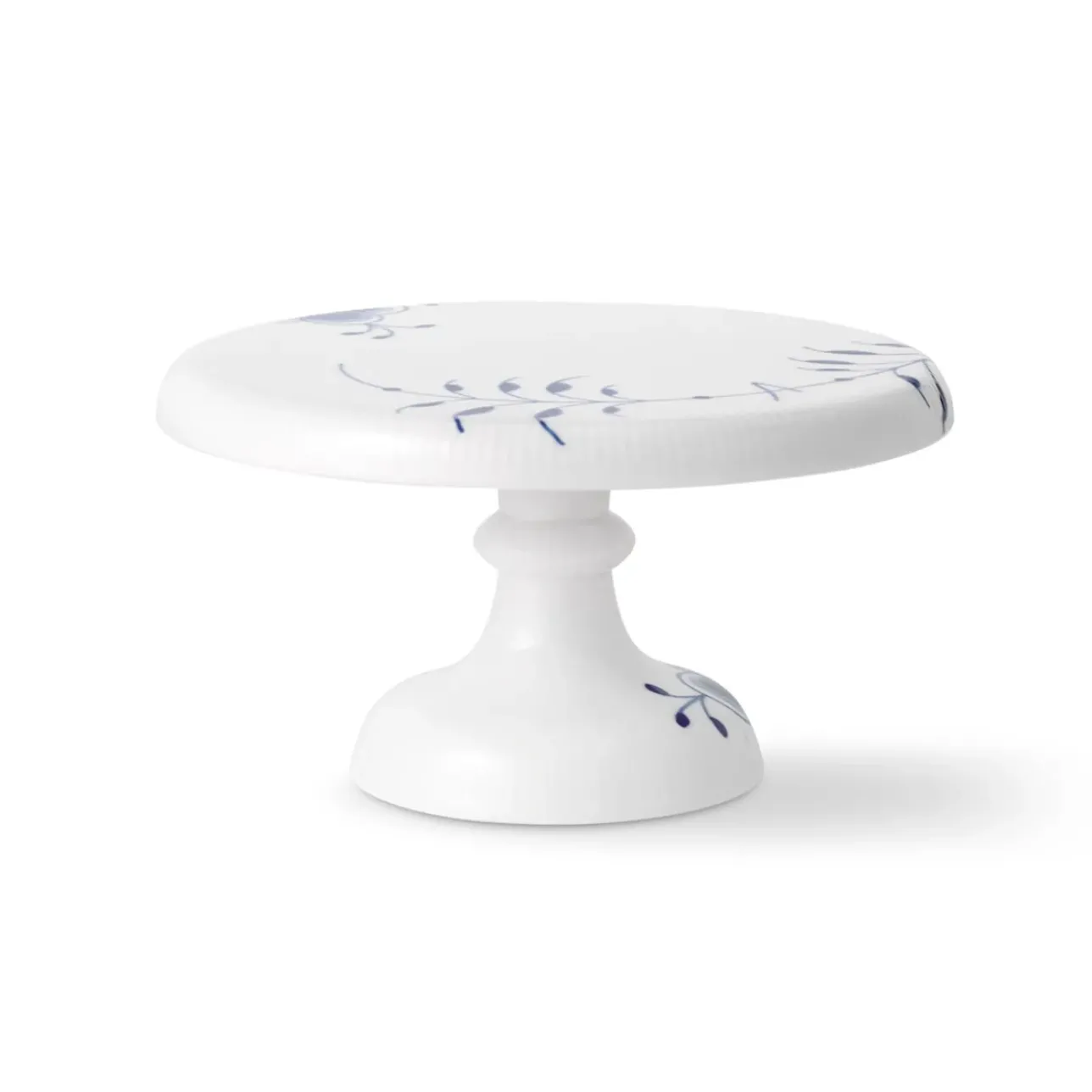 Blå Mega Riflet|Kageopsats*Royal Copenhagen Blå Mega Riflet fad på fod, 23 cm