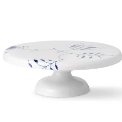 Blå Mega Riflet|Kageopsats*Royal Copenhagen Blå Mega Riflet fad på fod, 29,5 cm