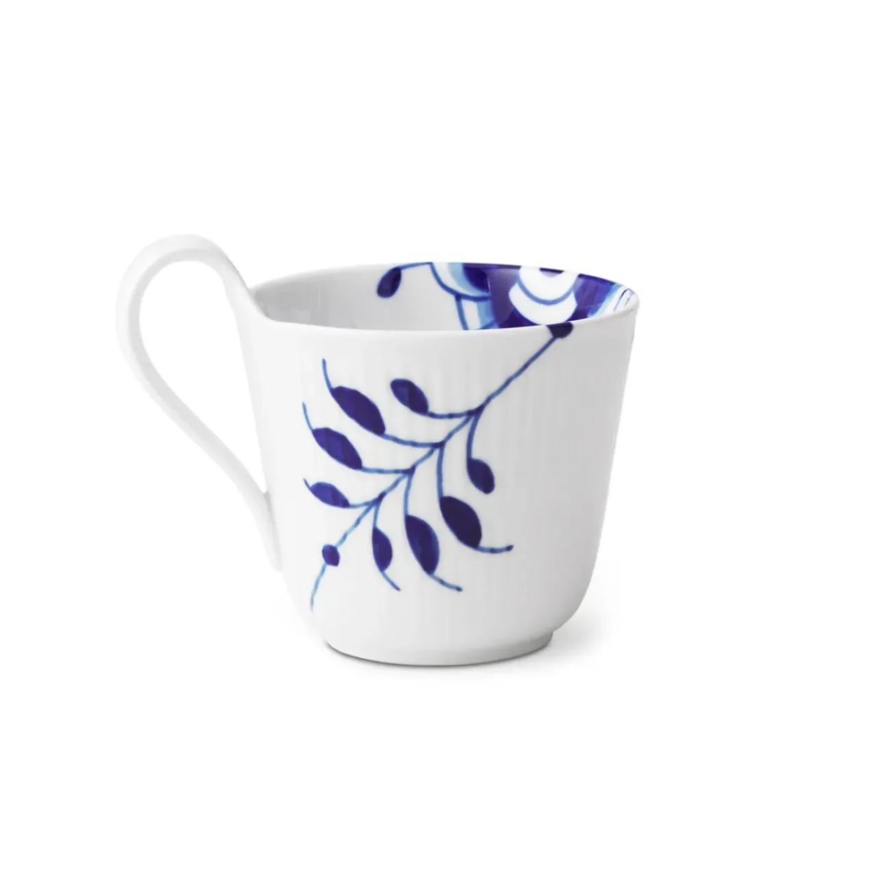 Blå Mega Riflet|Kaffekopper*Royal Copenhagen Blå Mega Riflet højhankskop, 33 cl Blå Mega Riflet
