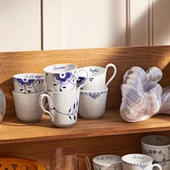 Blå Mega Riflet*Royal Copenhagen Blå Mega Riflet kop, , 38 cl, 2 stk. Bespoke