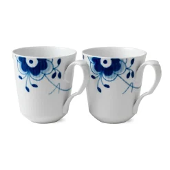 Blå Mega Riflet|Kaffekopper*Royal Copenhagen Blå Mega Riflet kop, 38 cl, 2 stk, Blå Mega Riflet