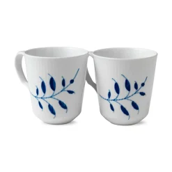Blå Mega Riflet|Kaffekopper*Royal Copenhagen Blå Mega Riflet kop, 38 cl, 2 stk, Blå Mega Riflet