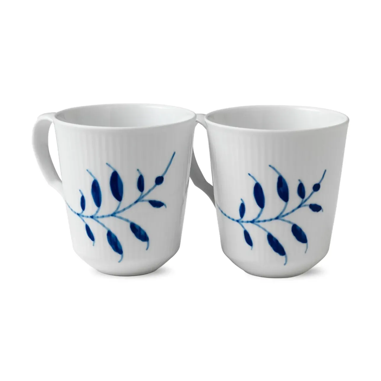 Blå Mega Riflet|Kaffekopper*Royal Copenhagen Blå Mega Riflet kop, 38 cl, 2 stk, Blå Mega Riflet