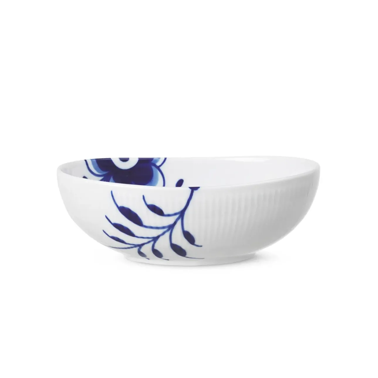 Blå Mega Riflet|Snackskåle*Royal Copenhagen Blå Mega Riflet oval skål, 37 cl