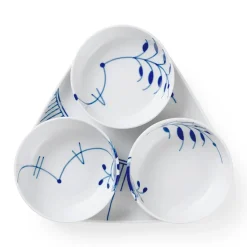 Blå Mega Riflet|Snackskåle*Royal Copenhagen Blå Mega Riflet serveringssæt, 24,5 cm, 4 stk. Blå Mega Riflet
