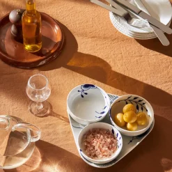 Blå Mega Riflet|Snackskåle*Royal Copenhagen Blå Mega Riflet serveringssæt, 24,5 cm, 4 stk. Blå Mega Riflet