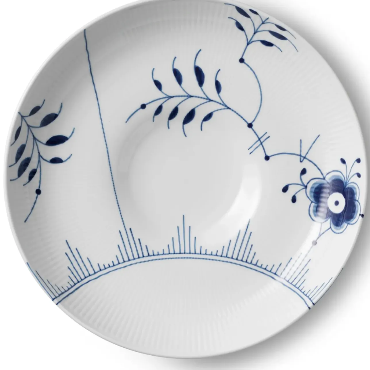 Blå Mega Riflet|Salatskåle*Royal Copenhagen Blå Mega Riflet skål, 34 cm