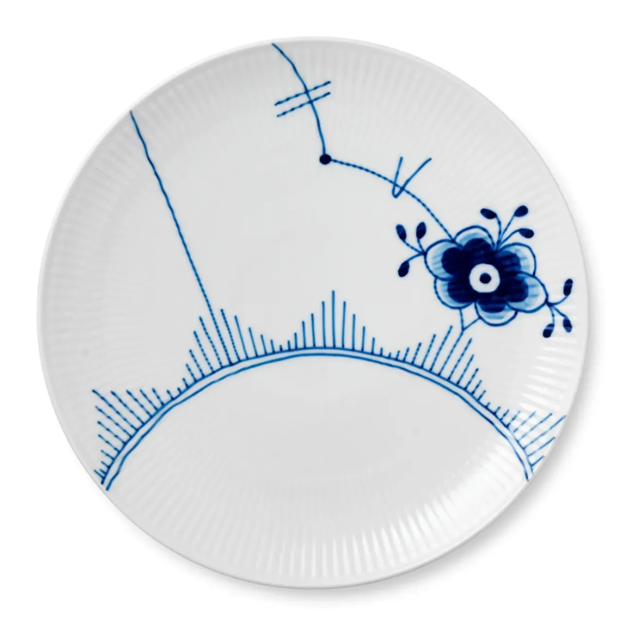 Blå Mega Riflet|Middagstallerkener*Royal Copenhagen Blå Mega Riflet tallerken coupe, 27 cm