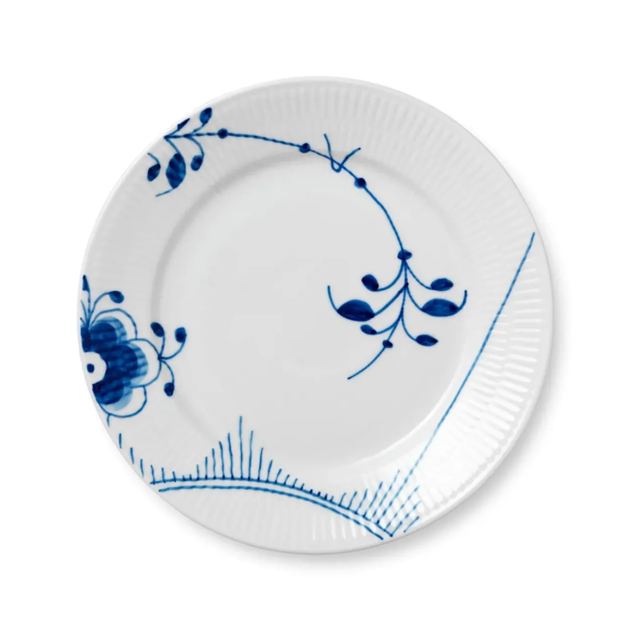 Blå Mega Riflet|Frokost Tallerkener*Royal Copenhagen Blå Mega Riflet tallerken, , 22 cm Dekoration 2