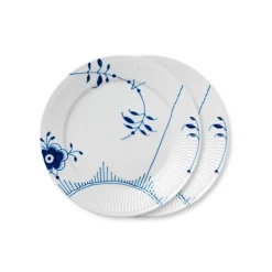 Blå Mega Riflet|Middagstallerkener*Royal Copenhagen Blå Mega Riflet tallerken, dekoration 2, 27 cm, 2 stk.