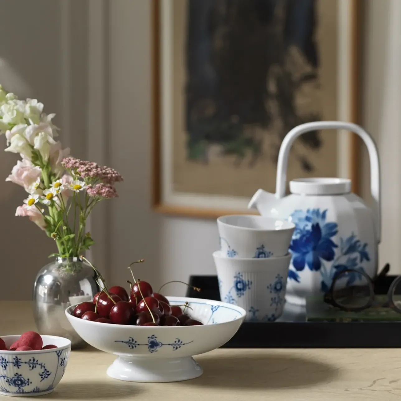 Blomst|Kander*Royal Copenhagen blomst tekande, Træpæon, 100 cl