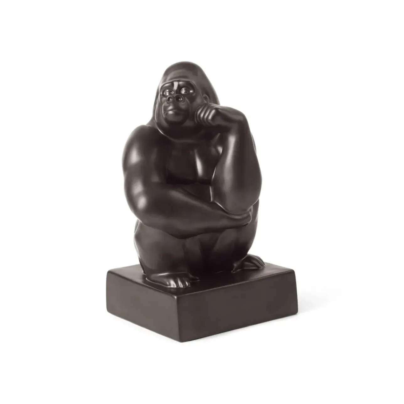 Home Décor|Skulpturer Og Figurer*Royal Copenhagen Figurer gorilla med hånd mod kind, 21 cm