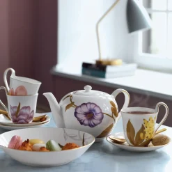 Flora|Kaffekopper*Royal Copenhagen Flora højhankskop og underkop, , 27 cl Iris