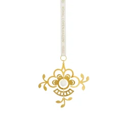 Julepynt*Royal Copenhagen Forgyldt juleornament, , 10 cm Blomst