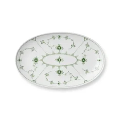 Eksklusive Steldele|Grøn Musselmalet Riflet*Royal Copenhagen Grøn Musselmalet Riflet asiet, 23,5 cm