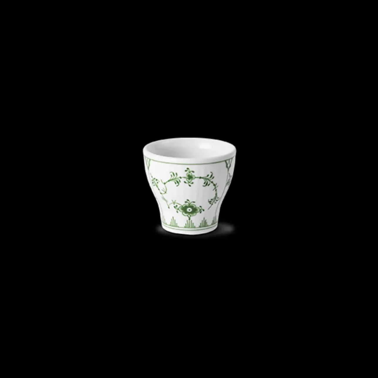 Eksklusive Steldele|Grøn Musselmalet Riflet*Royal Copenhagen Grøn Musselmalet Riflet æggebæger, 4.8 cm