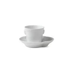 Hvid Elements|Kaffekopper*Royal Copenhagen Hvid Elements espressokop og underkop, 9 cl