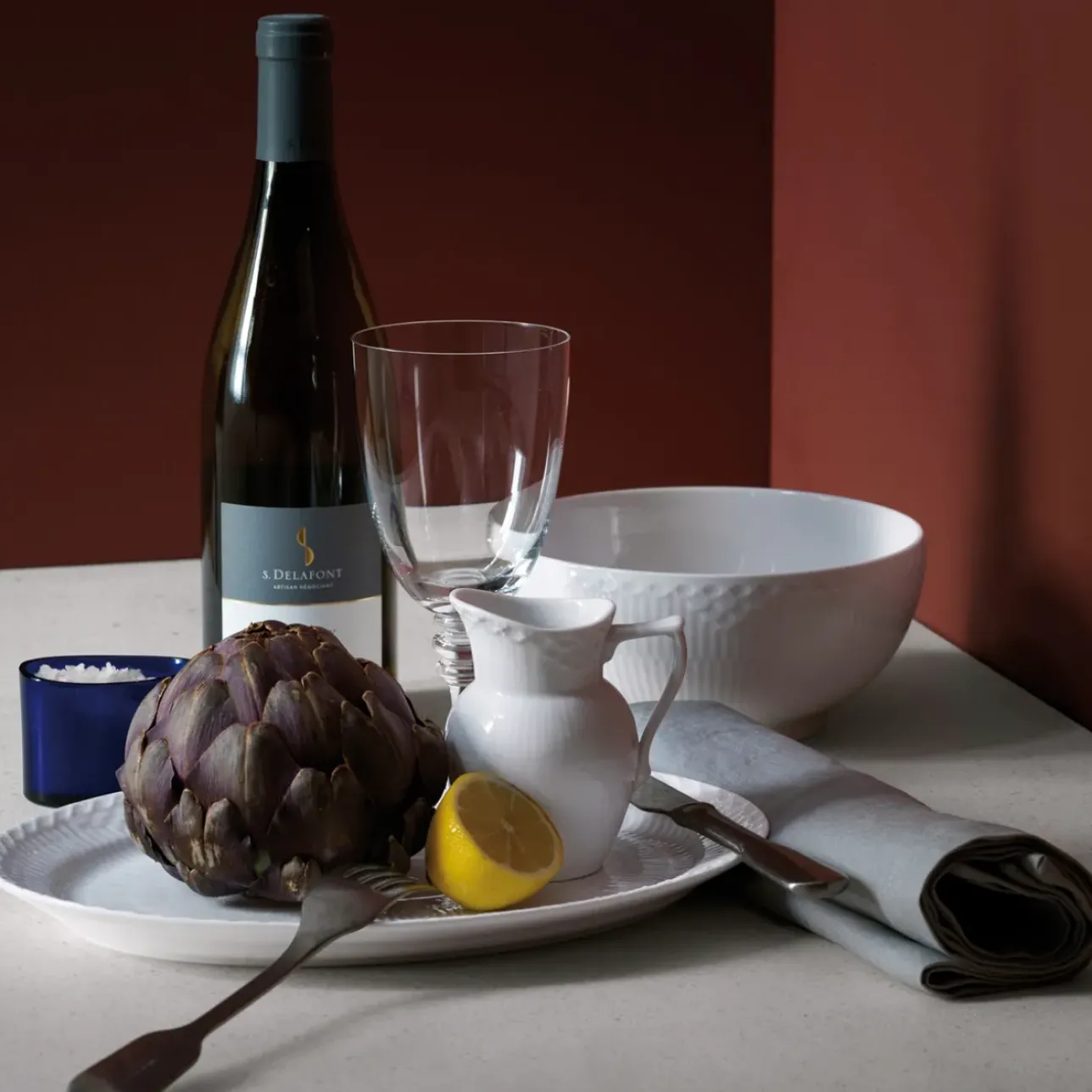 Hvid Halvblonde|Kander*Royal Copenhagen Hvid Halvblonde flødekande, 17 cl