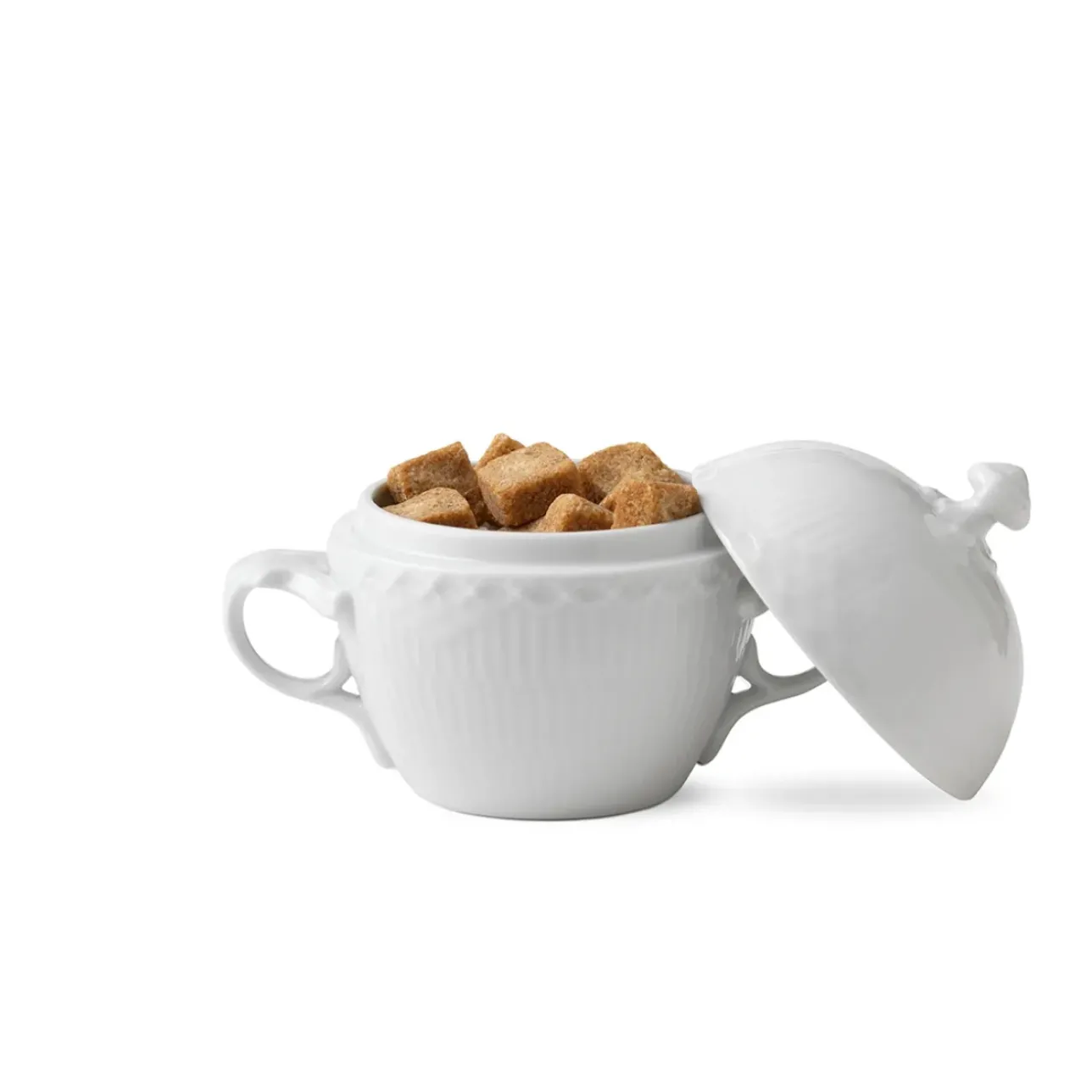 Hvid Halvblonde*Royal Copenhagen Hvid Halvblonde skål med låg, 20 cl