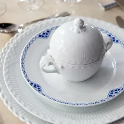 Hvid Halvblonde*Royal Copenhagen Hvid Halvblonde skål med låg, 20 cl