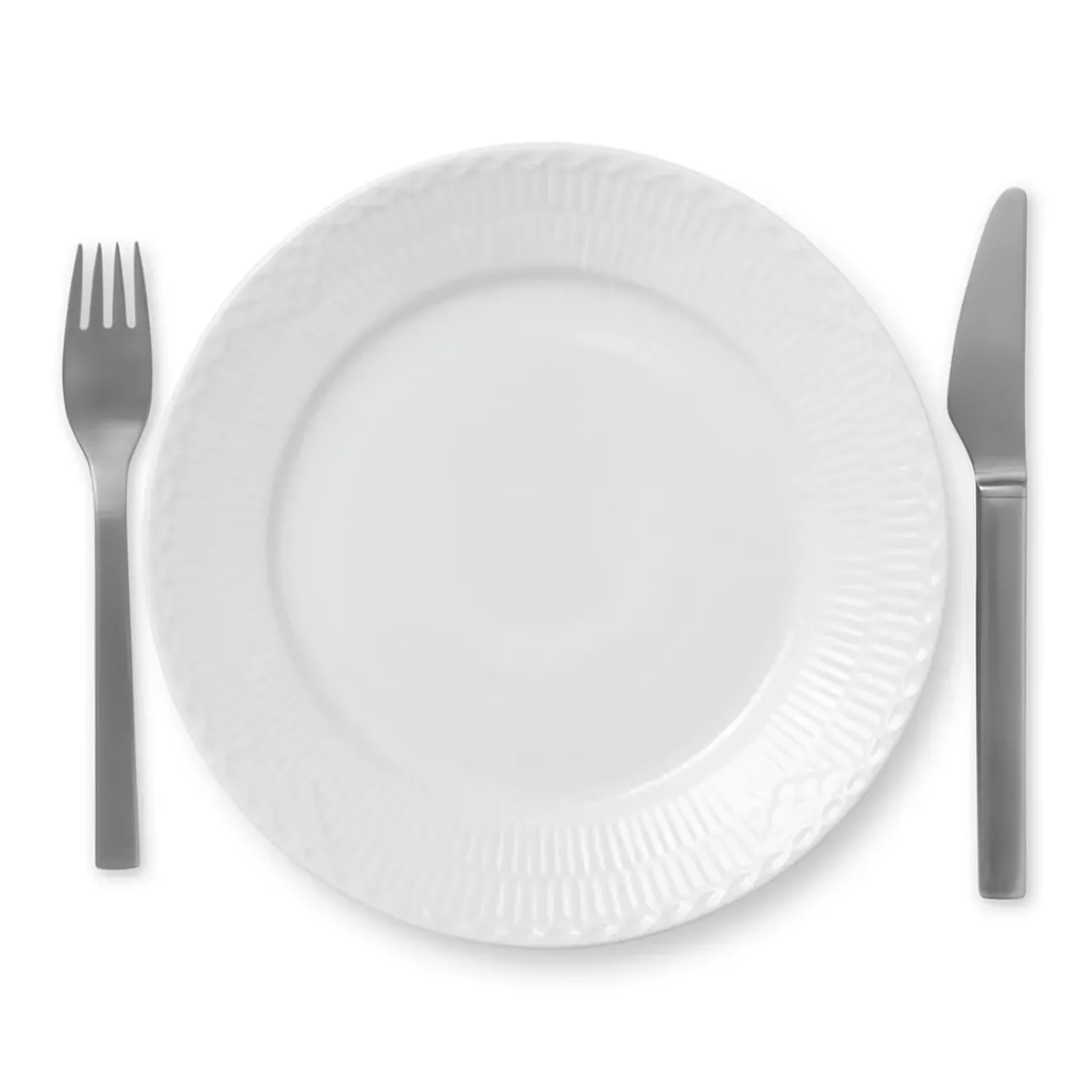 Hvid Halvblonde|Frokost Tallerkener*Royal Copenhagen Hvid Halvblonde tallerken, 22 cm