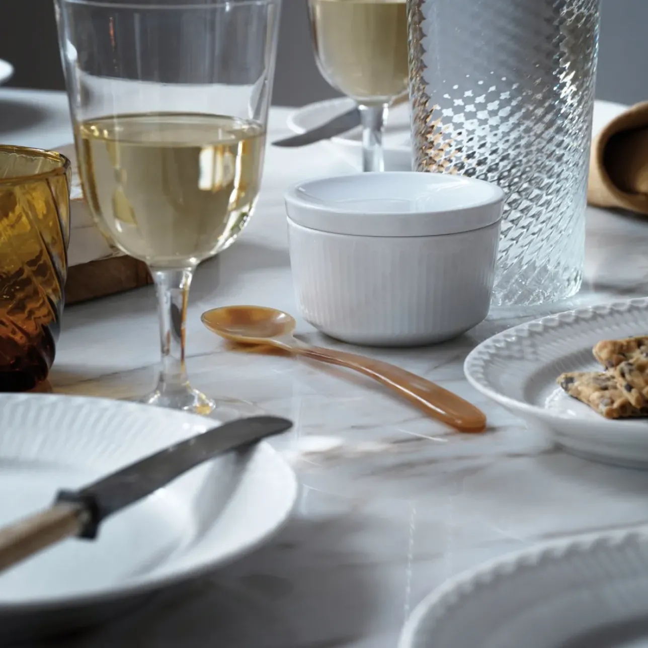 Hvid Halvblonde|Frokost Tallerkener*Royal Copenhagen Hvid Halvblonde tallerken, 22 cm