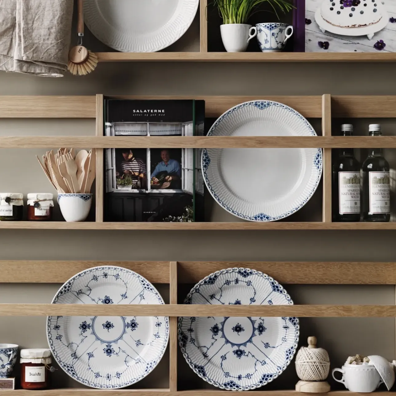 Hvid Halvblonde|Frokost Tallerkener*Royal Copenhagen Hvid Halvblonde tallerken, 22 cm
