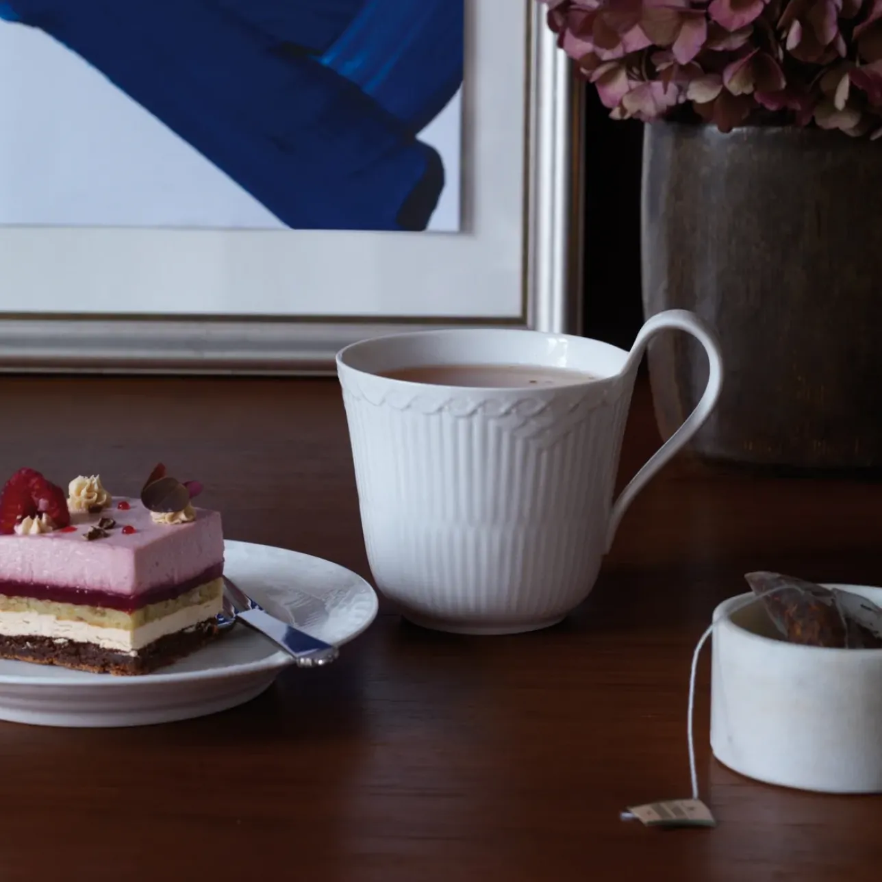 Hvid Halvblonde|Desserttallerkener*Royal Copenhagen Hvid Halvblonde tallerken, 17 cm