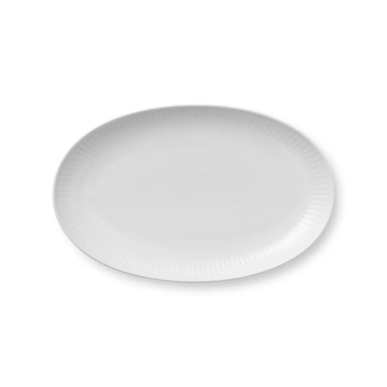 Hvid Riflet|Aktiv Asietter*Royal Copenhagen Hvid Riflet asiet, 23,5 cm