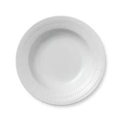 Hvid Riflet|Dybe Tallerkener*Royal Copenhagen Hvid Riflet dyb tallerken, 21 cm