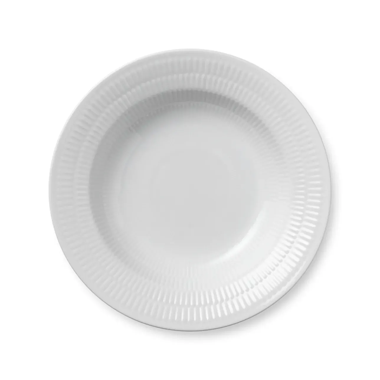 Hvid Riflet|Dybe Tallerkener*Royal Copenhagen Hvid Riflet dyb tallerken, 21 cm