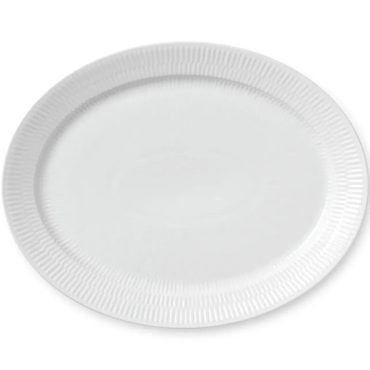 Hvid Riflet|Fade*Royal Copenhagen Hvid Riflet fad, 35 cm