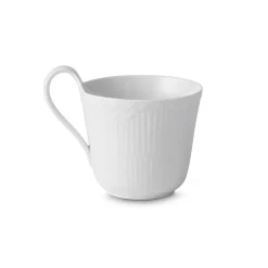 Hvid Halvblonde|Kaffekopper*Royal Copenhagen Hvid Riflet Halvblonde højhankskop, 33 cl