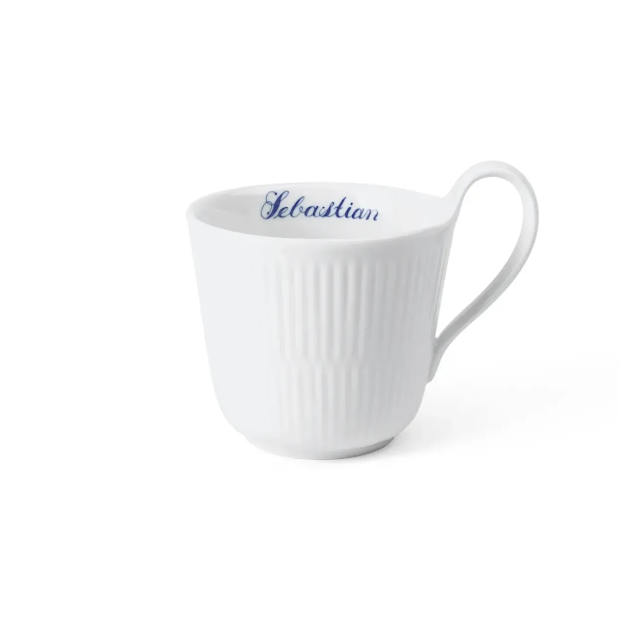 Hvid Riflet|Kaffekopper*Royal Copenhagen Hvid Riflet højhankskop, , 33 cl Bespoke