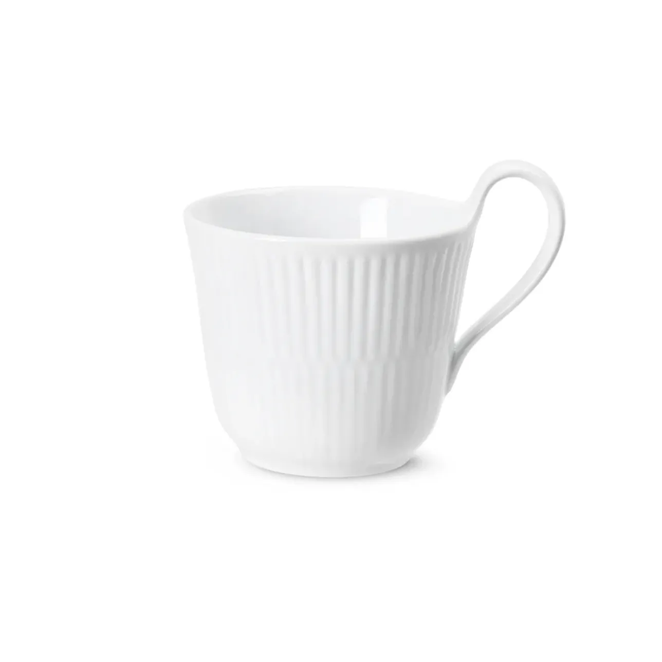 Hvid Riflet|Kaffekopper*Royal Copenhagen Hvid Riflet højhankskop, 24 cl