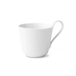Hvid Riflet|Kaffekopper*Royal Copenhagen Hvid Riflet højhankskop, 33 cl