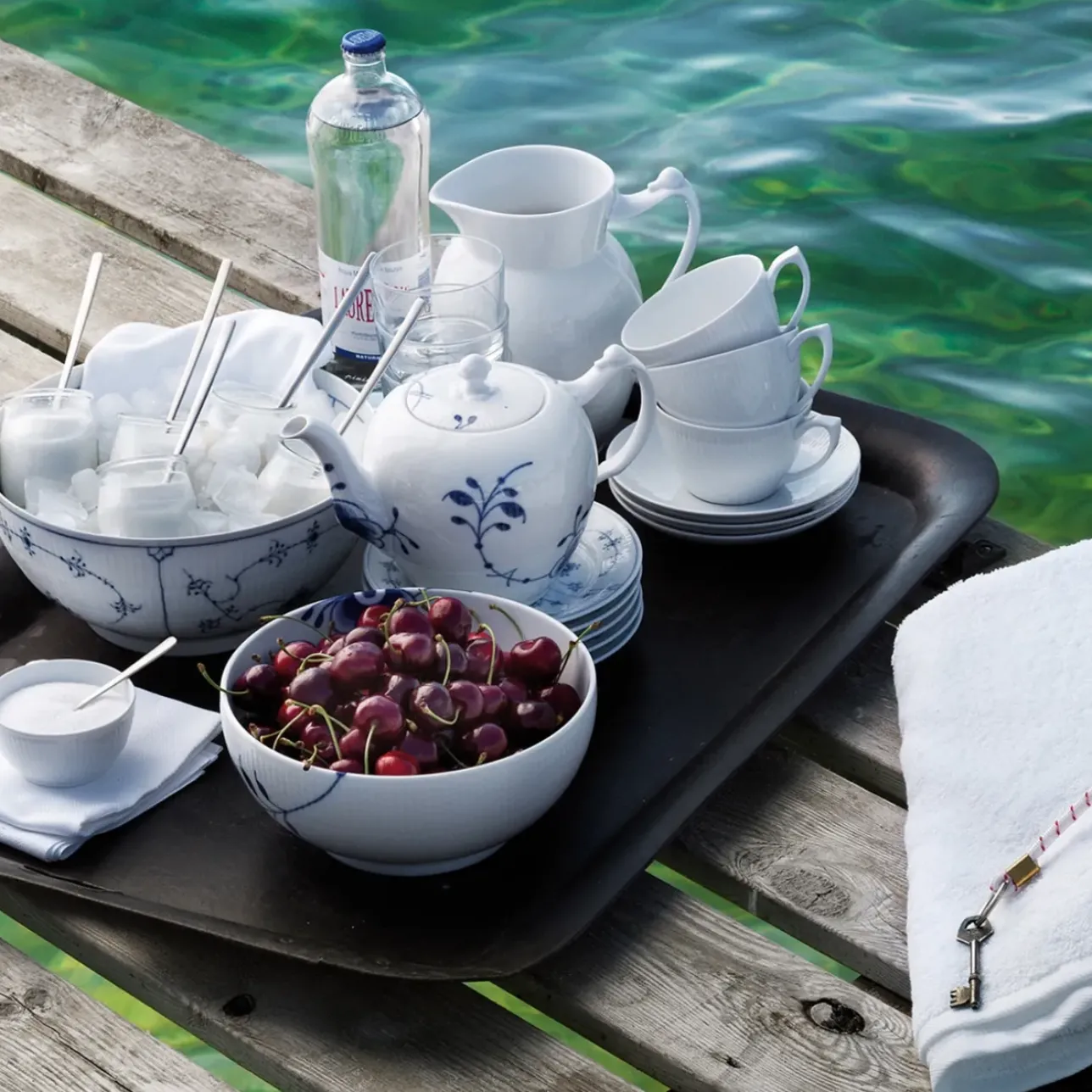 Hvid Riflet|Kander*Royal Copenhagen Hvid Riflet kande, 1,7 l