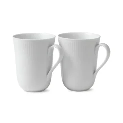 Hvid Riflet|Kaffekopper*Royal Copenhagen Hvid Riflet kop, 36 cl, 2 stk.