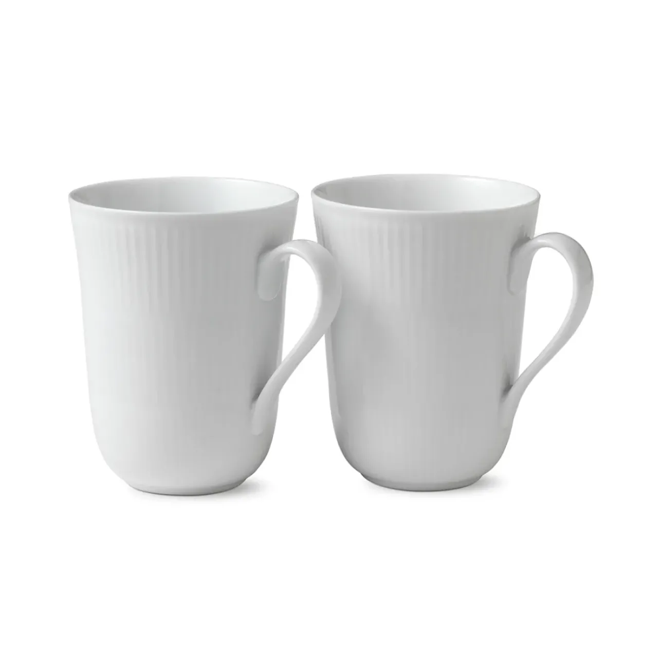 Hvid Riflet|Kaffekopper*Royal Copenhagen Hvid Riflet kop, 36 cl, 2 stk.