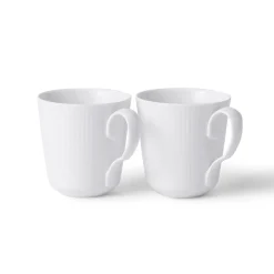 Hvid Riflet|Kaffekopper*Royal Copenhagen Hvid Riflet kop, 28 cl, 2 stk.