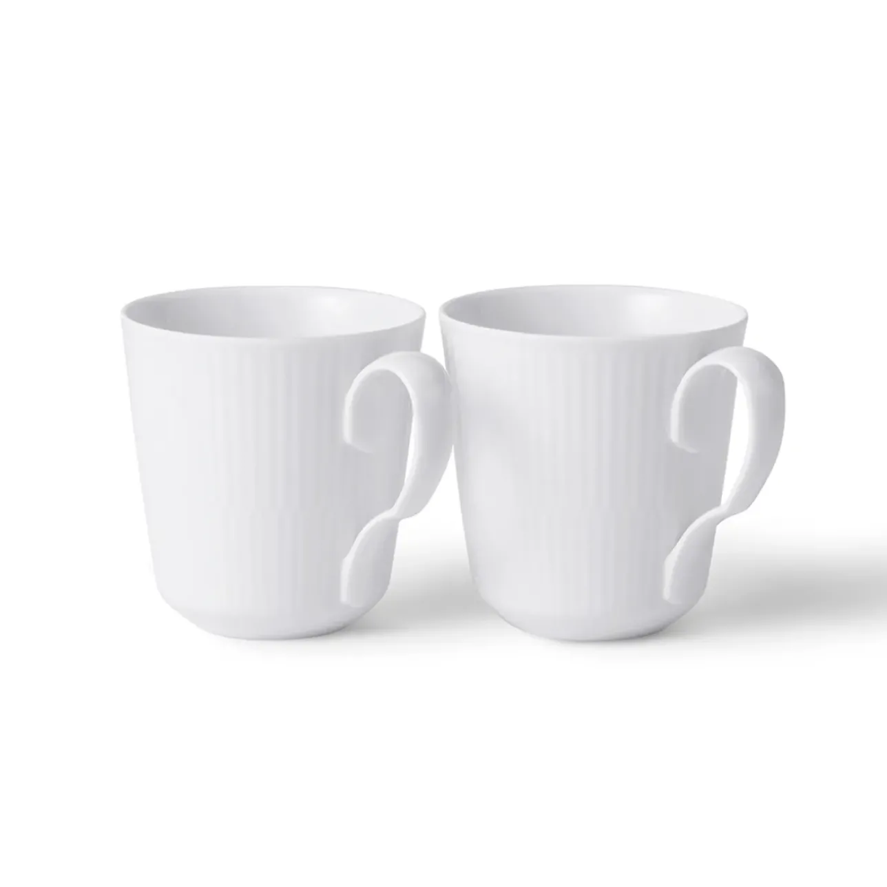 Hvid Riflet|Kaffekopper*Royal Copenhagen Hvid Riflet kop, 28 cl, 2 stk.