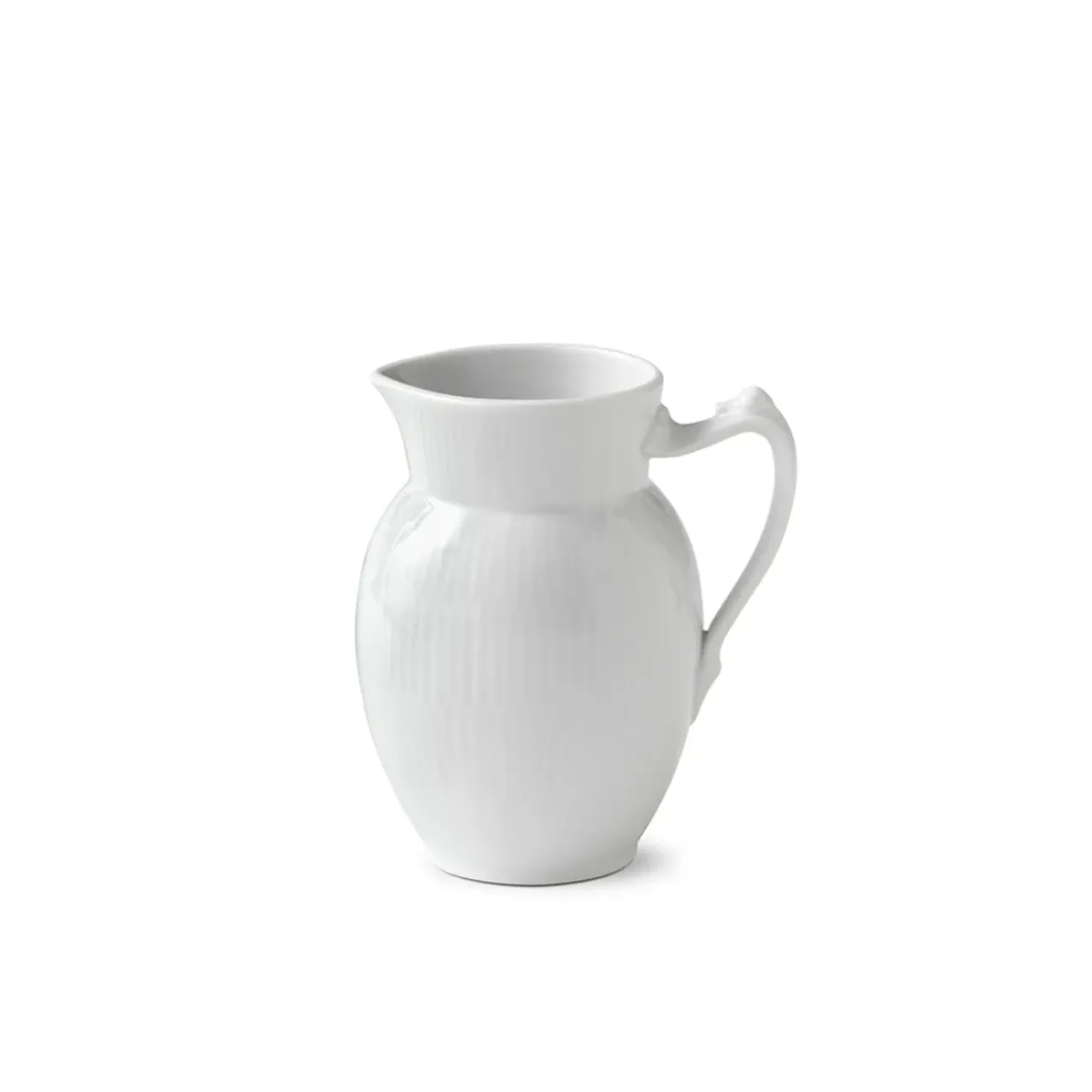 Hvid Riflet|Kander*Royal Copenhagen Hvid Riflet mælkekande, 38 cl