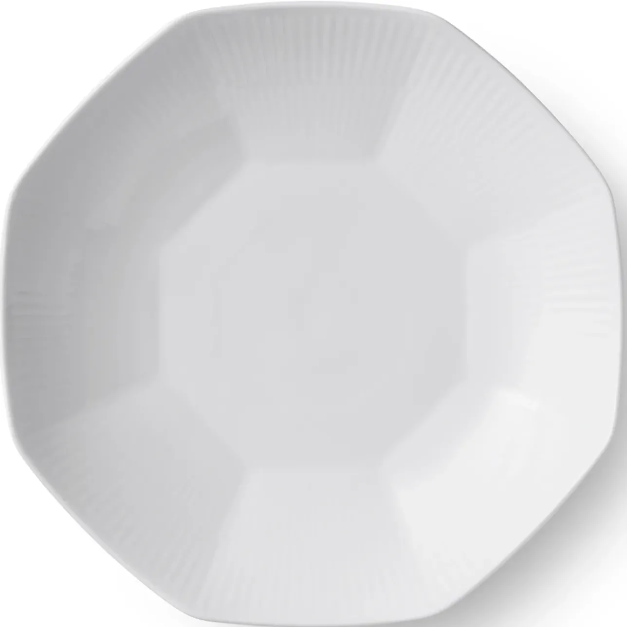Hvid Riflet*Royal Copenhagen Hvid Riflet ottekantet skål, 25 cm