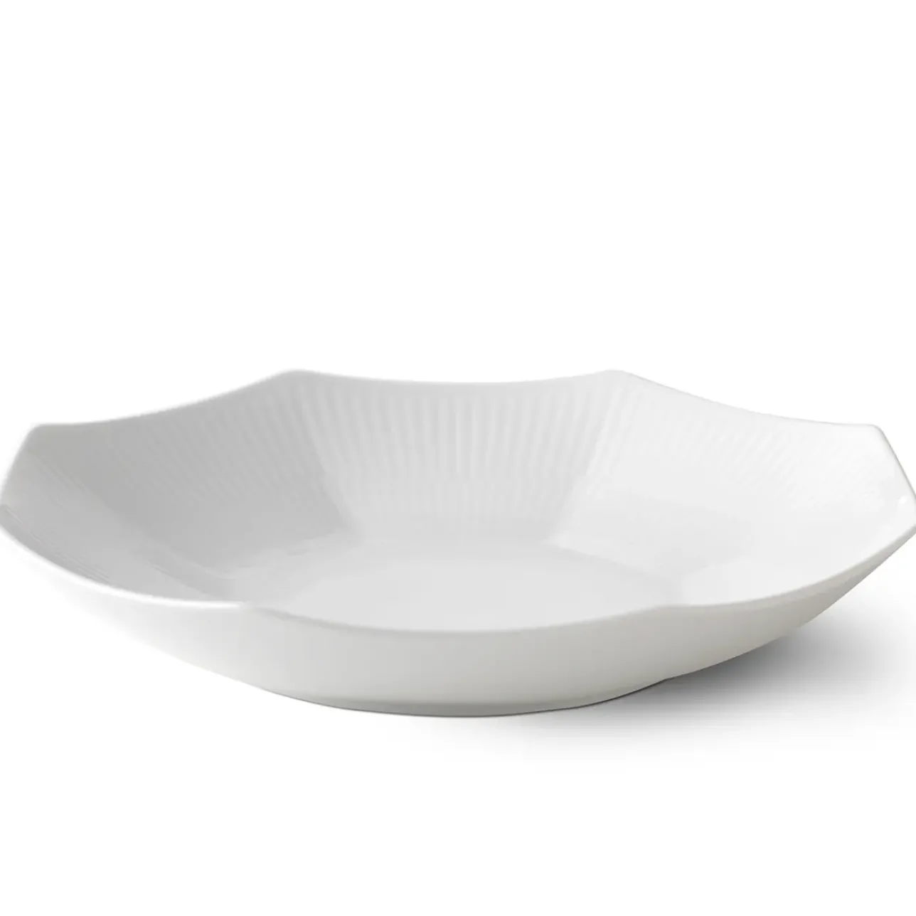 Hvid Riflet*Royal Copenhagen Hvid Riflet ottekantet skål, 25 cm