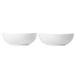 Hvid Riflet|Snackskåle*Royal Copenhagen Hvid Riflet oval skål, 37 cl, 2 stk.