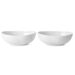 Hvid Riflet|Snackskåle*Royal Copenhagen Hvid Riflet oval skål, 37 cl, 2 stk.